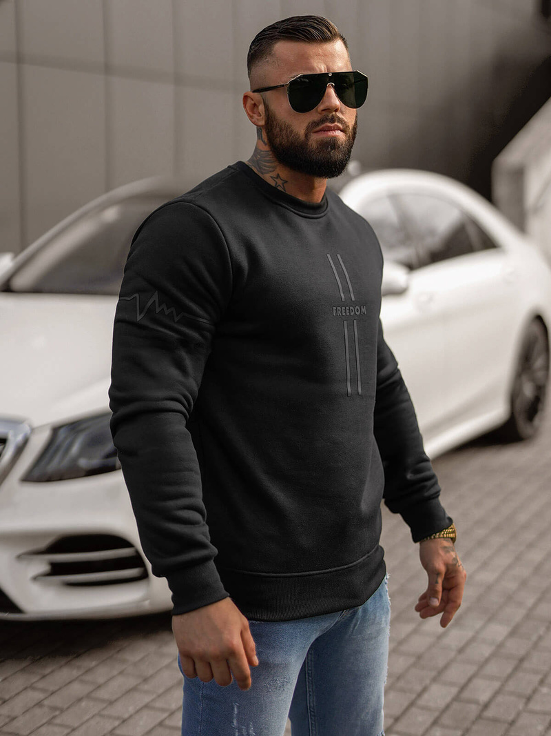 Ανδρικό Φούτερ μαύρο OZONEE JS/8B1358/3