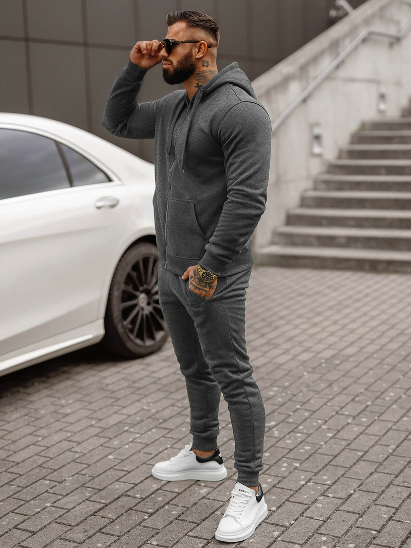 Ανδρικό σετ φόρμας γραφίτη OZONEE JS/68C10386/3Z