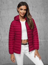 Γυναικείο μπουφάν μπορντό OZONEE JS/16M9101/06