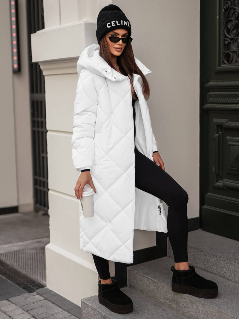 Γυναικείο μπουφάν λευκό OZONEE JS/5M3173/281Z