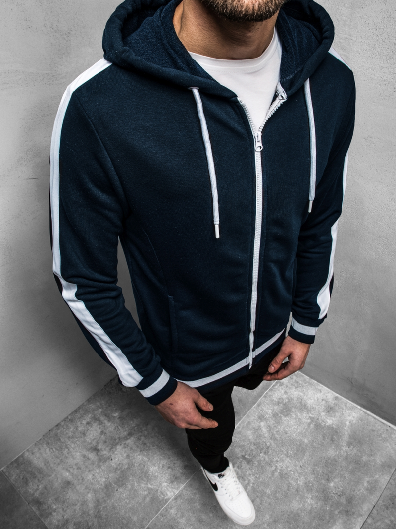 Ανδρικό Φούτερ με Κουκούλα ναυτικό μπλε OZONEE A/1009Z