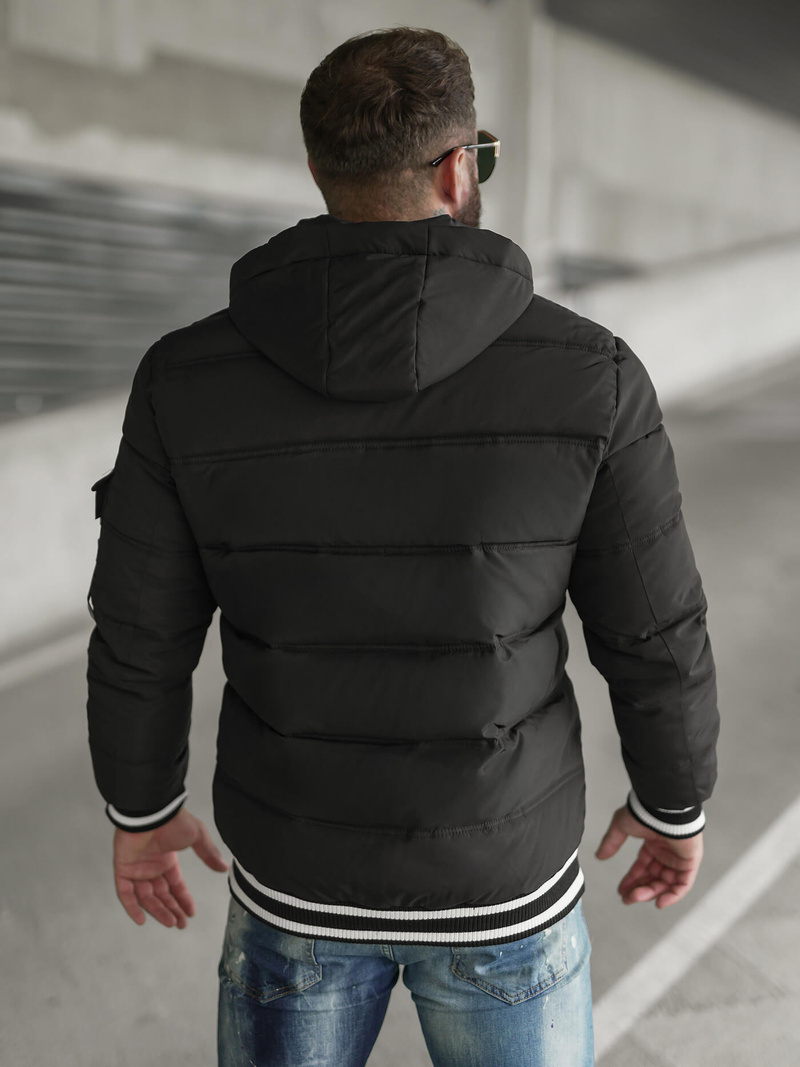 Ανδρικό μπουφάν mαύρος OZONEE JS/57M7501/392Z