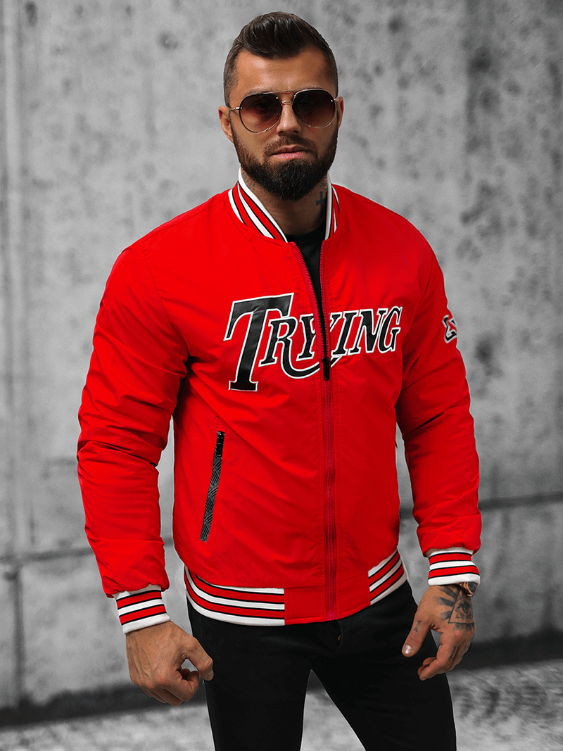 Ανδρικό χειμερινό μπουφάν το κόκκινο OZONEE JS/84M3013/270