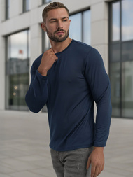 Ανδρικό μπλουζάκι με μακριά μανίκια ναυτικό μπλε OZONEE JS/DB71/5