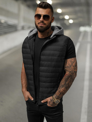 Ανδρικό αμάνικο μπουφάν μαύρο OZONEE JS/8M983/392