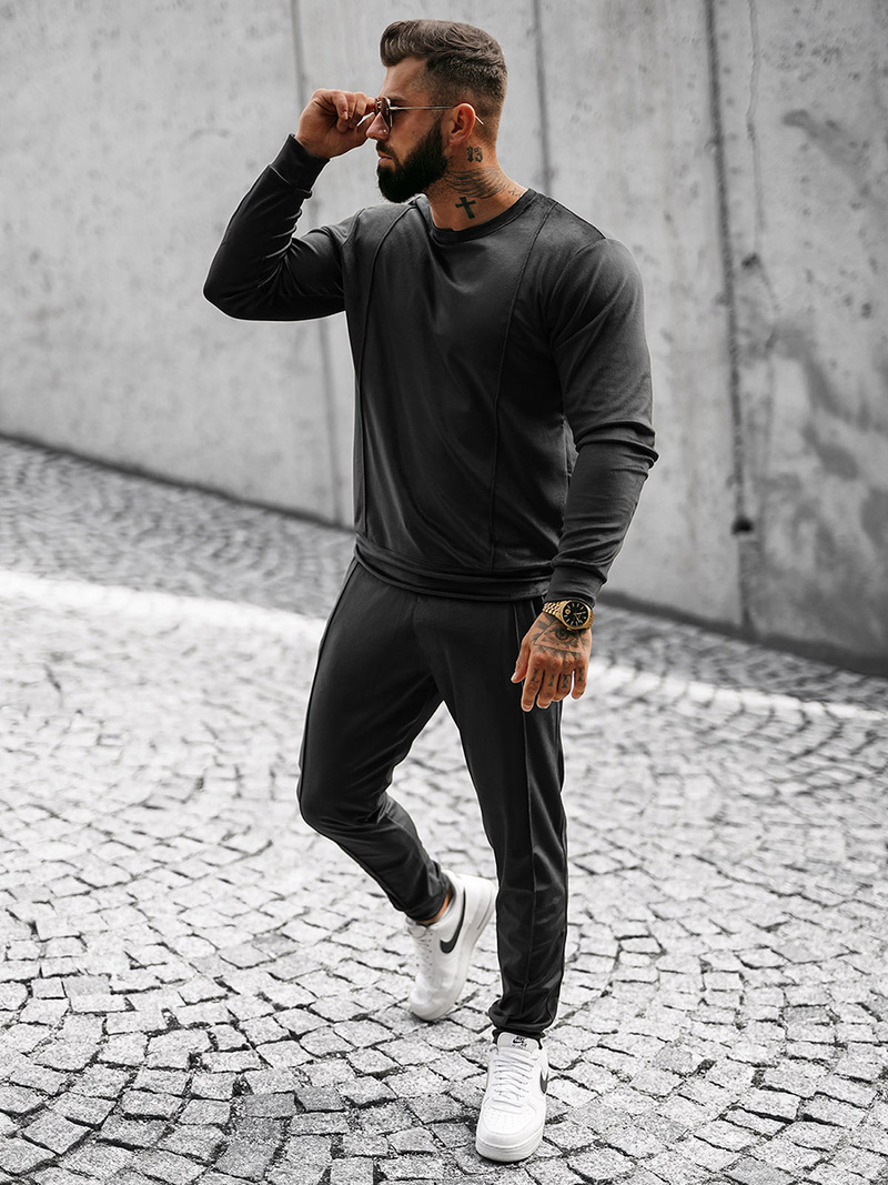 Ανδρικό σετ φόρμας μαύρο OZONEE O/12129