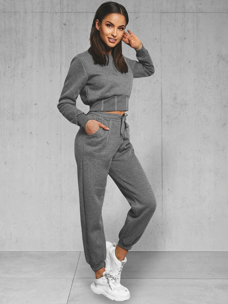 Γυναικείο σετ φόρμας δύο κομματιών γραφίτη OZONEE JS/8C78/5