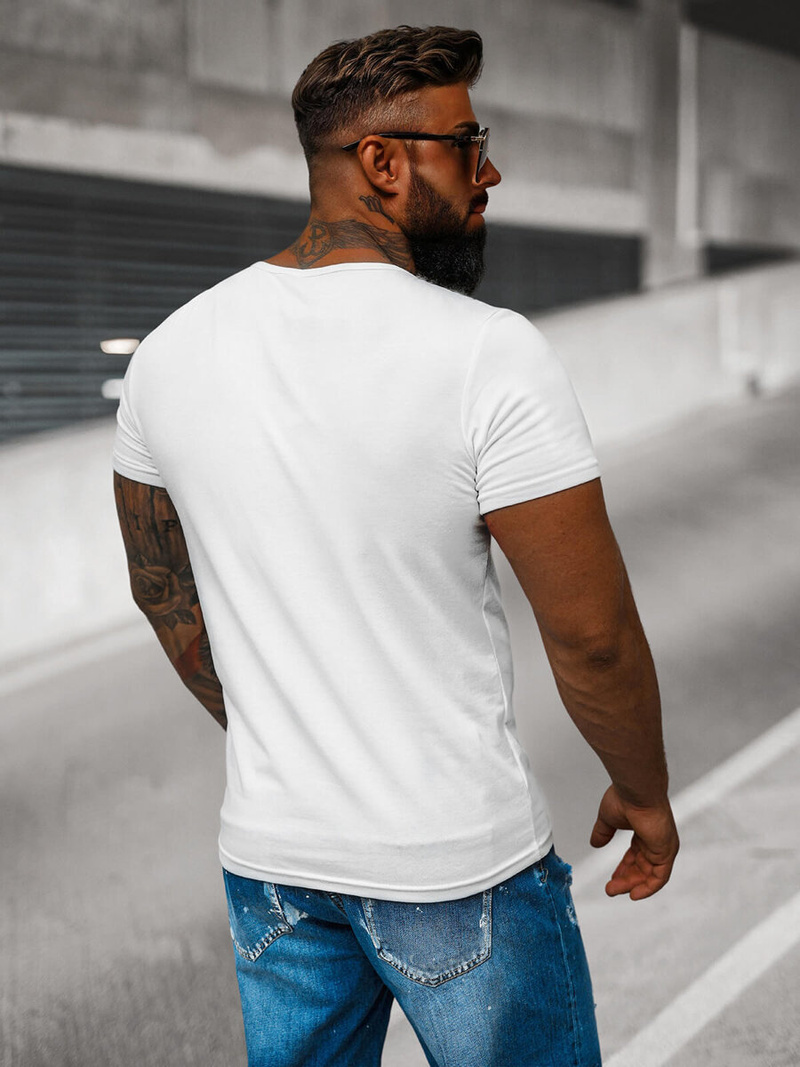 Ανδρικό μπλουζάκι λευκό OZONEE JS/712007Z