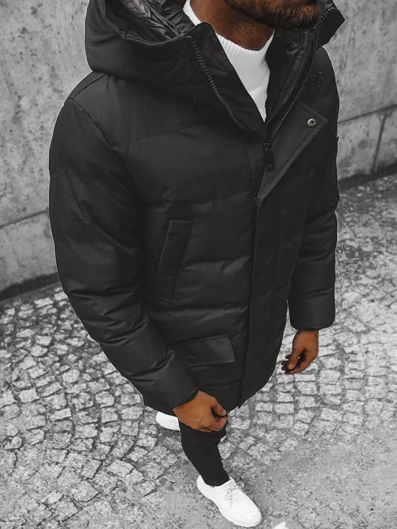 Ανδρικό χειμερινό μπουφάν mαύρος OZONEE JS/M790/392