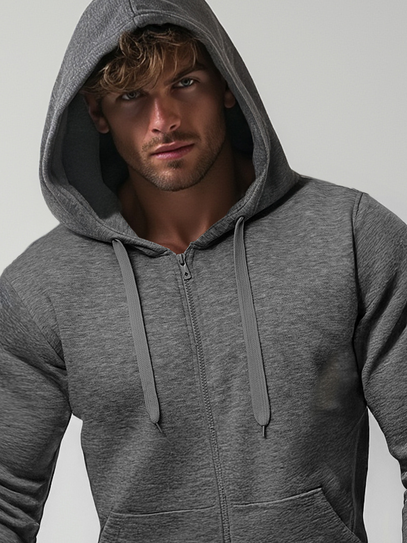 Ανδρικό Φούτερ με Κουκούλα σκούρο-γκρι OZONEE JS/2008