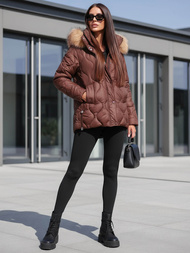 Γυναικείο μπουφάν Σοκολάτα OZONEE JS/5M3226/158Z