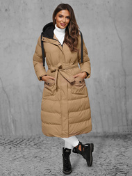 Γυναικείο μπουφάν kαμήλα OZONEE JS/5M3178/84