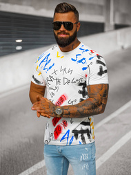 Ανδρικό μπλουζάκι λευκό OZONEE JS/8T1211/1