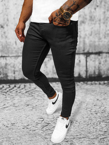 Ανδρικό τζιν παντελόνι mαύρος OZONEE E/5348/02