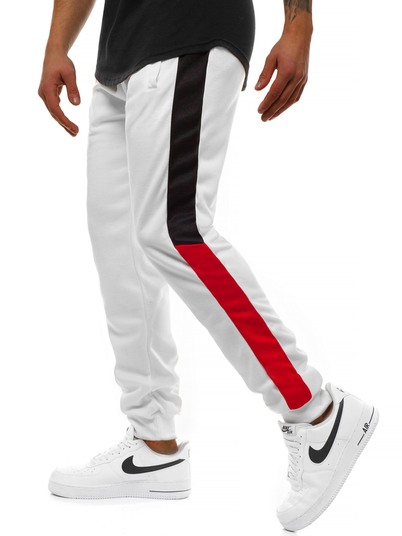 Ανδρικό παντελόνι φόρμας λευκό OZONEE JS/JZ11012