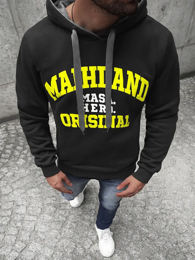 Ανδρικό Φούτερ με Κουκούλα μαύρο OZONEE JS/Y10051