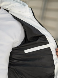 Ανδρικό χειμερινό μπουφάν μαύρο-λευκό OZONEE JS/31M5083/281