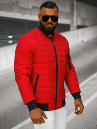 Ανδρικό Μπουφάν Bomber Κόκκινο OZONEE JS/MY02Z 