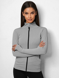 Γυναικείο φούτερ με φερμουάρ γκρι OZONEE JS/HD150/3Z