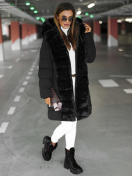 Γυναικείο μπουφάν μαύρο OZONEE JS/5M3158/392Z