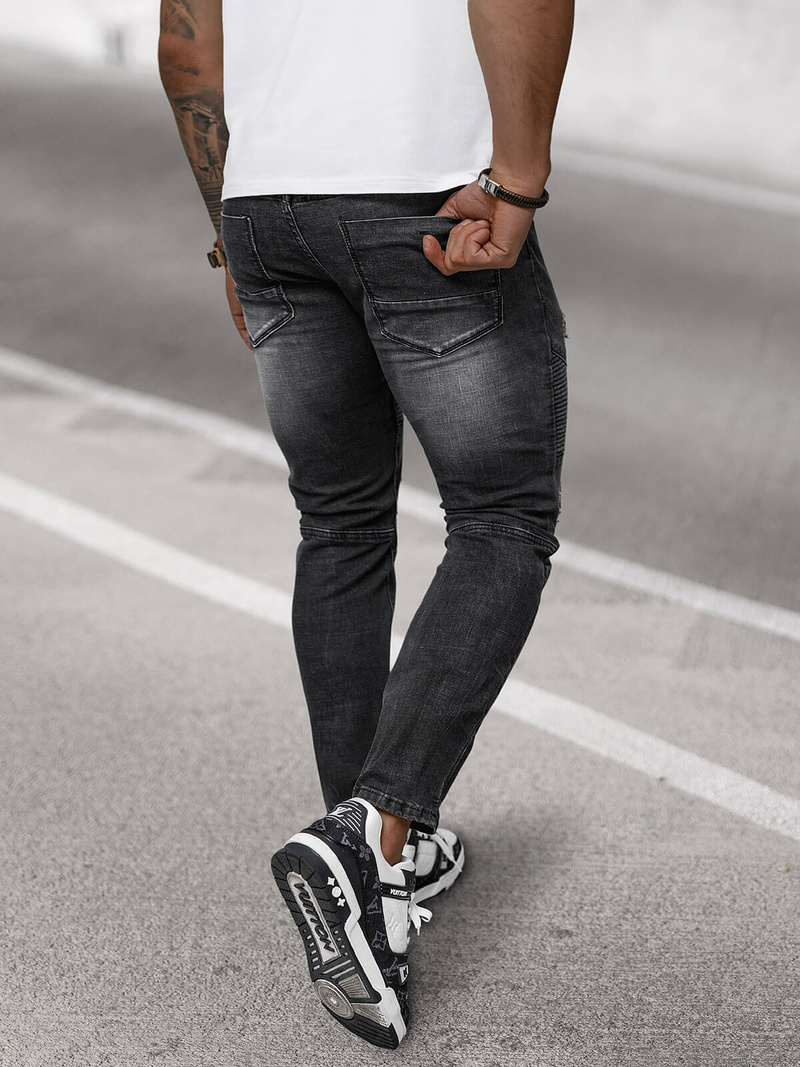 Ανδρικό τζιν παντελόνι mαύρος OZONEE NB/MP0142N