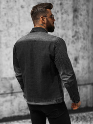 Ανδρικό τζιν μπουφάν mαύρος OZONEE NB/MJ521N