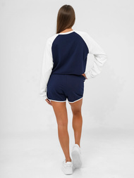 Γυναικείο σετ φόρμας δύο κομματιών ναυτικό μπλε-λευκό OZONEE JS/M58631AB