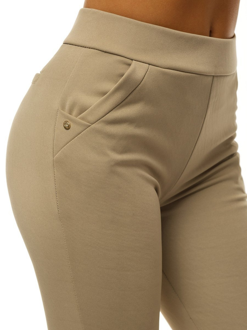 Γυναικείο κοντό κολάν μπεζ OZONEE JS/1027/C8