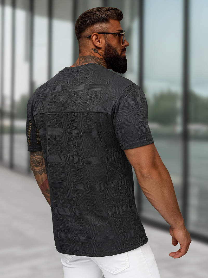 Ανδρικό μπλουζάκι μαύρο OZONEE O/QQ1568