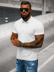 Ανδρική μπλούζα polo λευκό OZONEE JS/8T80/1Z