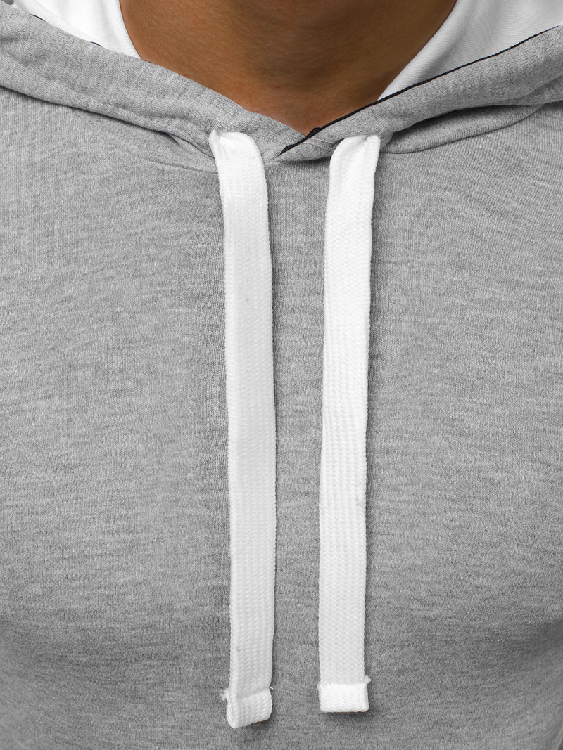 Ανδρικό μπλουζάκι με κουκούλα γκρι OZONEE O/1273Z