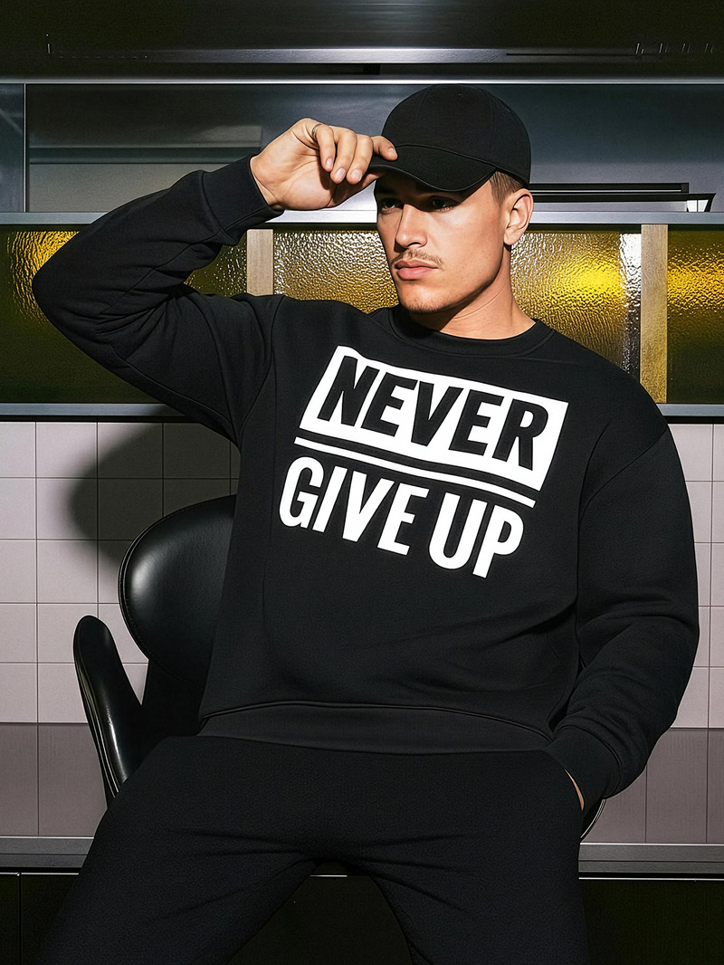 Ανδρικό Φούτερ μαύρο OZONEE JS/8B1769/3