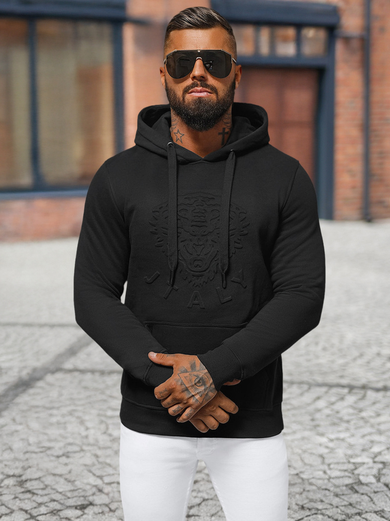 Ανδρικό Φούτερ με kουκούλα μαύρο OZONEE NB/MF2012