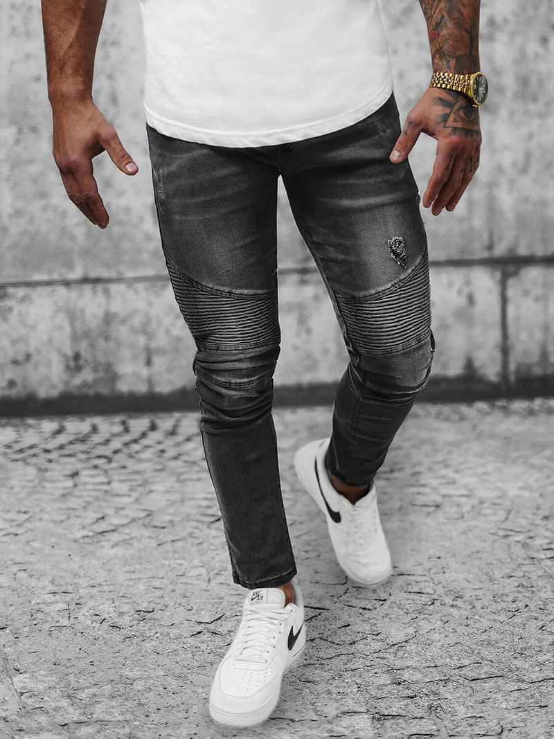 Ανδρικό τζιν παντελόνι Γραφίτης OZONEE NB/MP0028GZ