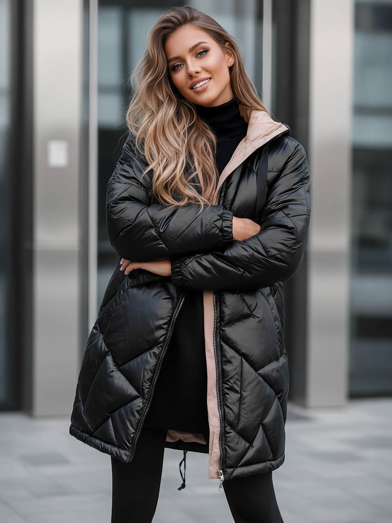 Γυναικείο μπουφάν μαύρο OZONEE JS/5M3189/392Z