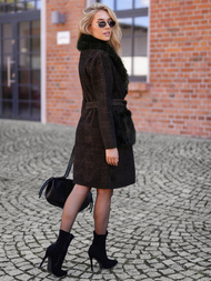 Γυναικείο παλτό μαύρο OZONEE JS/53M5200/1