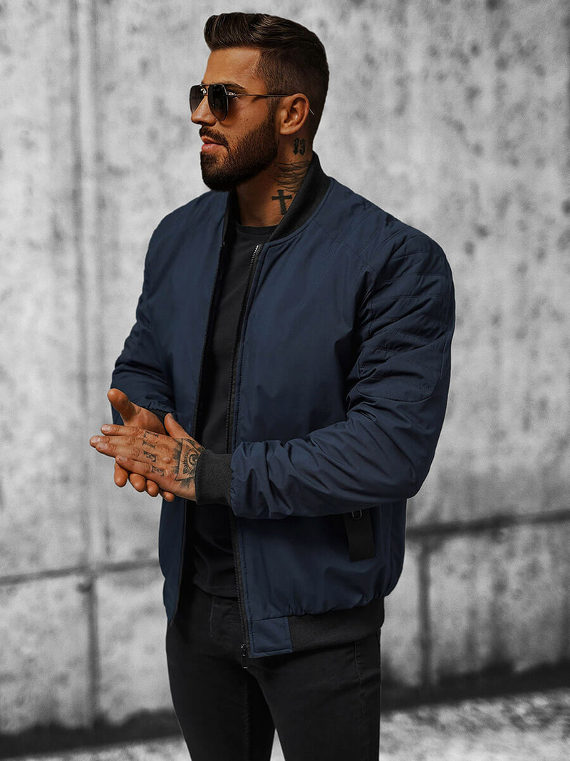 Ανδρικό χειμερινό μπουφάν ναυτικό μπλε OZONEE JS/84M3007/215