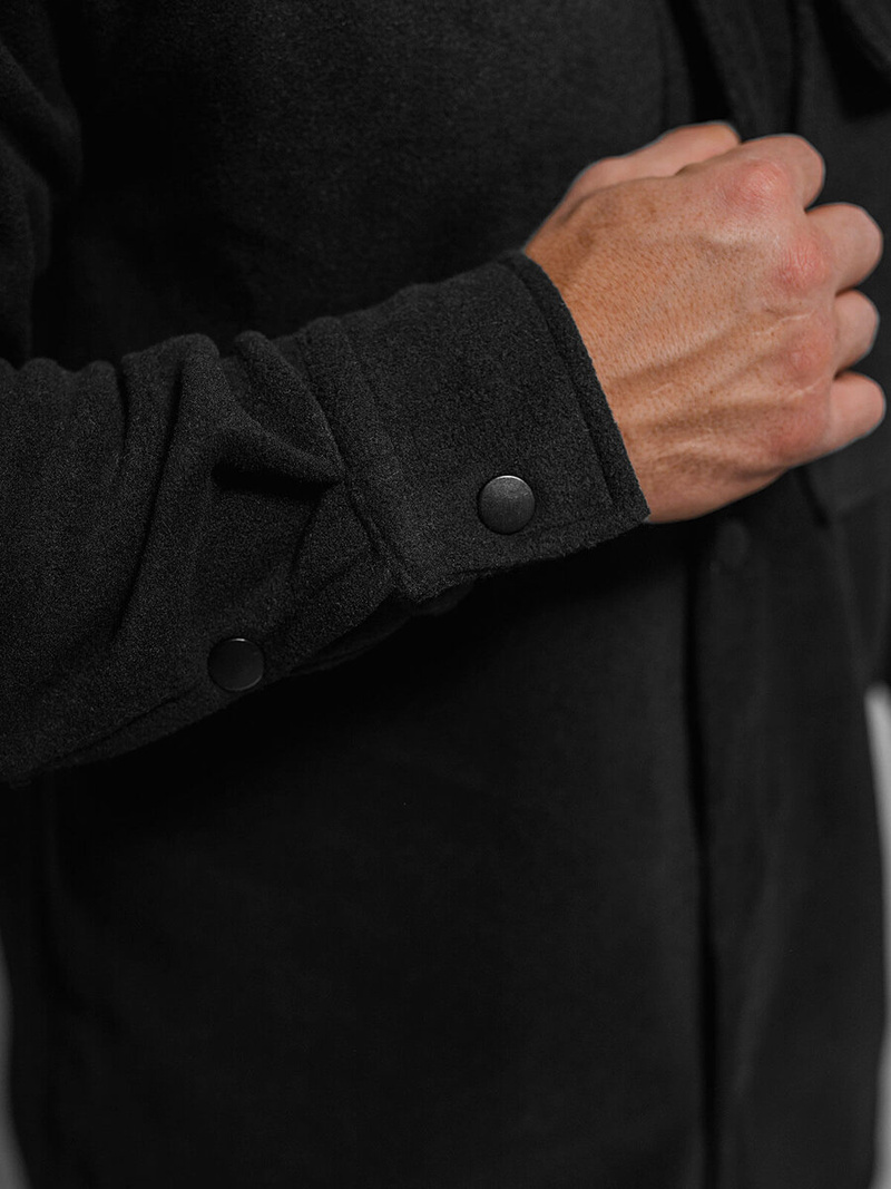 Ανδρικό πουκάμισο mαύρος OZONEE O/GOM23040