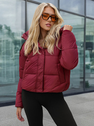 Γυναικείο μπουφάν μπορντό OZONEE JS/16M9188/06Z