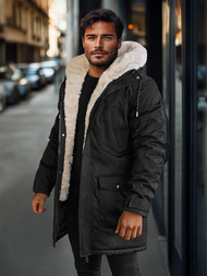 Ανδρικό χειμερινό μπουφάν mαύρος OZONEE JS/5M120/392Z