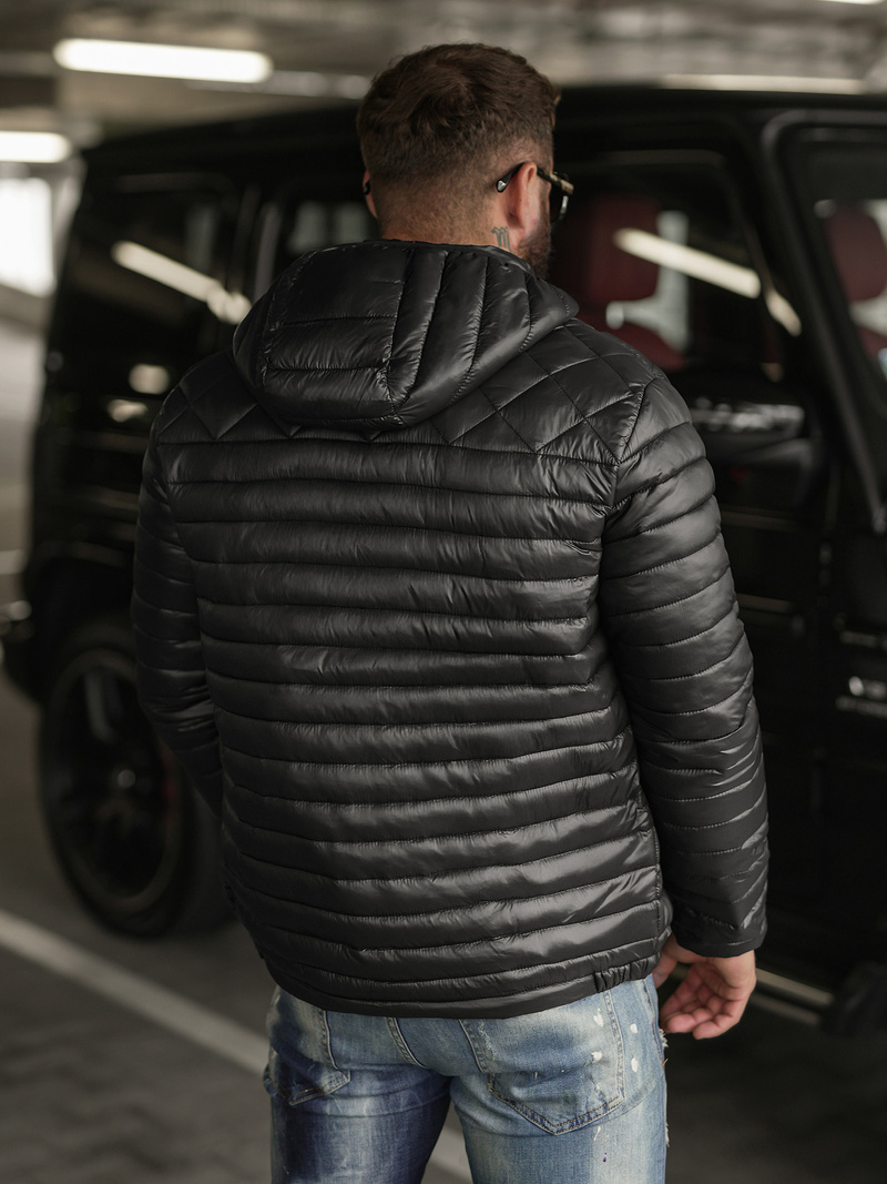 Ανδρικό μπουφάν mαύρος OZONEE JS/16M9328/392BZ