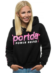 Γυναικείο φούτερ με κουκούλα μαύρο OZONEE JS/KSW2014