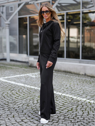 Γυναικείο σετ φόρμας δύο κομματιών mαύρος OZONEE JS/26C8803/3