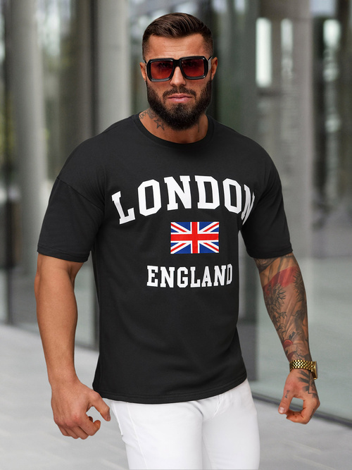 Ανδρικό μπλουζάκι μαύρο OZONEE JS/8B1373/3