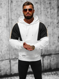Ανδρικό Φούτερ με Κουκούλα λευκό OZONEE JS/3B577
