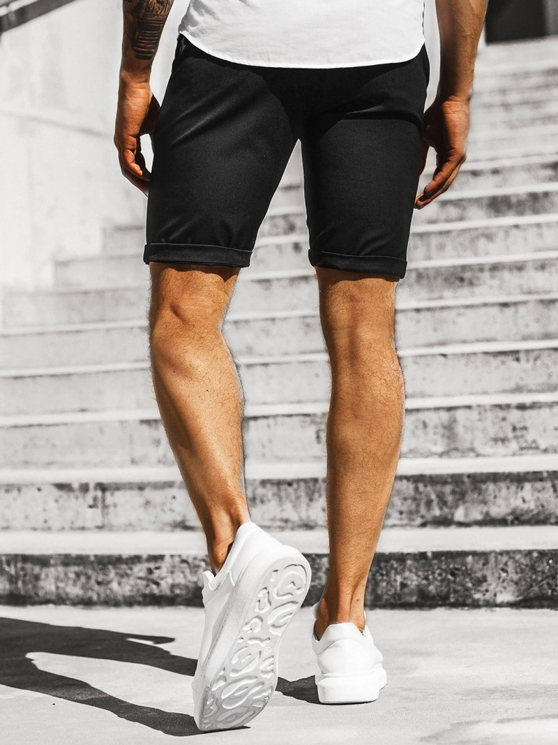 Ανδρικό σόρτς chino μαύρο OZONEE DJ/1001