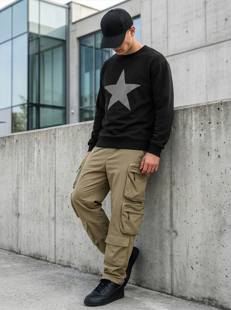 Ανδρικό Φούτερ μαύρο OZONEE JS/65B3920/3Z