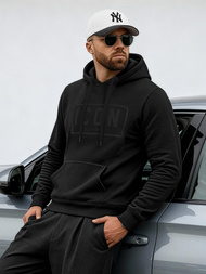 Ανδρικό Φούτερ με Κουκούλα μαύρο OZONEE JS/8B1975/3