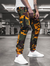 Ανδρικό παντελόνι chino jogger κίτρινο-χακί OZONEE O/11102