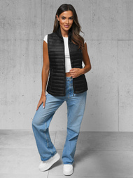 Γυναικείο αμάνικο μπουφάν μαύρο OZONEE JS/16M9072/392